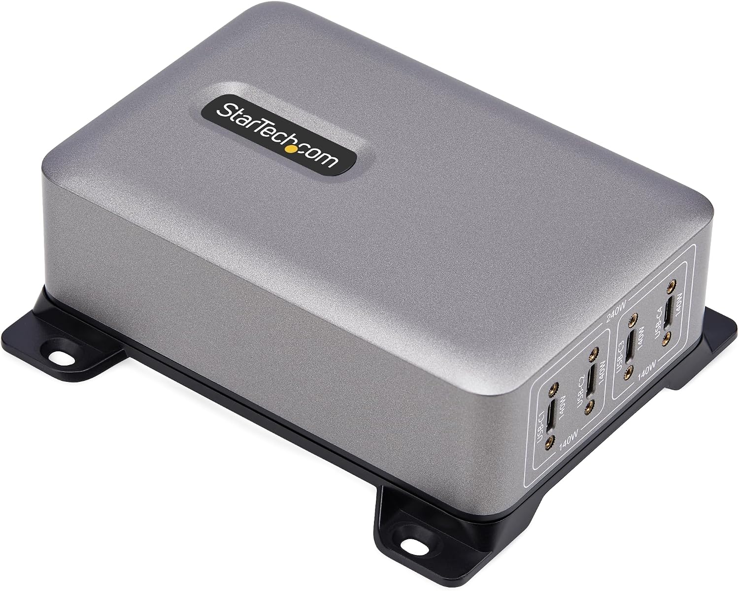 StarTech.com 4-Port USB-C Charging Station, 240W GaN Charger Block for MacBook Pro/Air, iPhone 16/15/Pro, iPad Pro, Dell XPS, Pixel and More