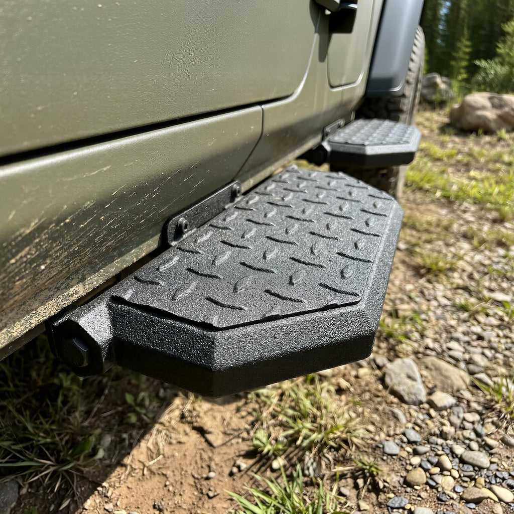 4PCS Running Boards Compatible with 2018-2026 Jeep Wrangler JL 4-Door & 2020-2026 Jeep Gladiator JT(4 Full Size Doors), 7.1' D Side Steps, Heavy-Duty Steel Carbon Steel Nerf Bars