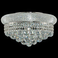 7 - Light Flush Mount Crystal Chandelier for Living Room Dining Room Entryway Hallway Bedroom Foyer Chrome Finish