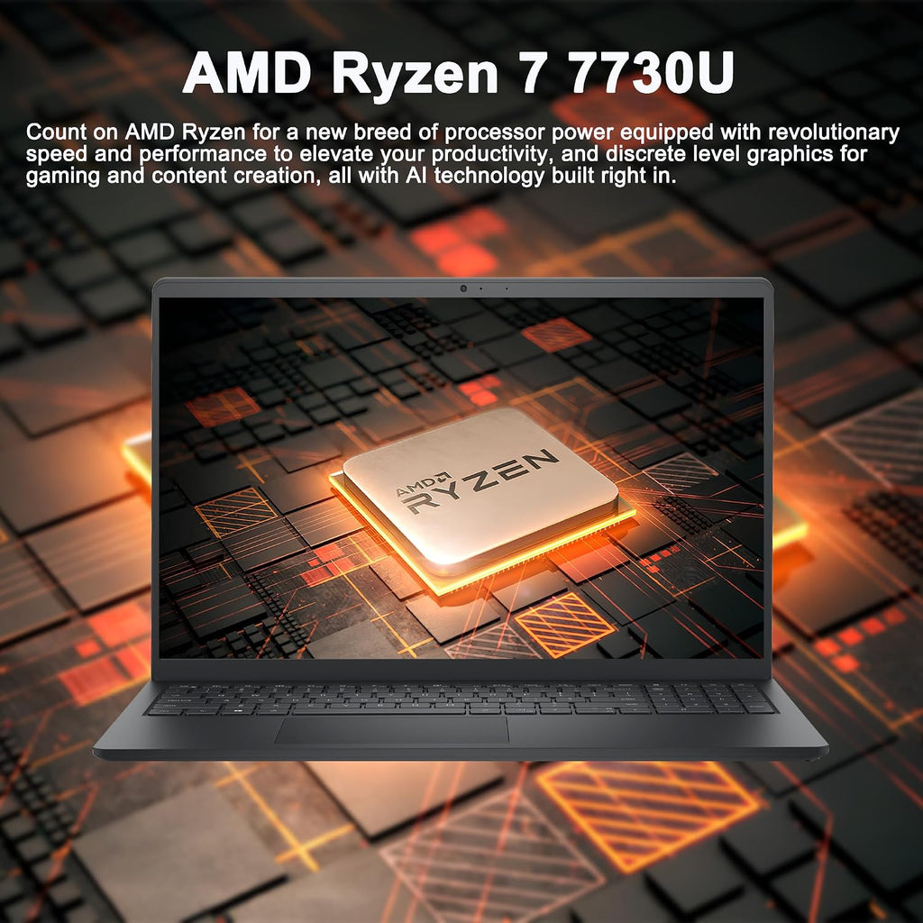 Dell 15 Business Laptop 15.6' FHD Anti-Glare Touchscreen AMD 8-core Ryzen 7 7730U 16GB RAM 1TB SSD Type-C ExpressCharge Long-Lasting Battery Win11Pro
