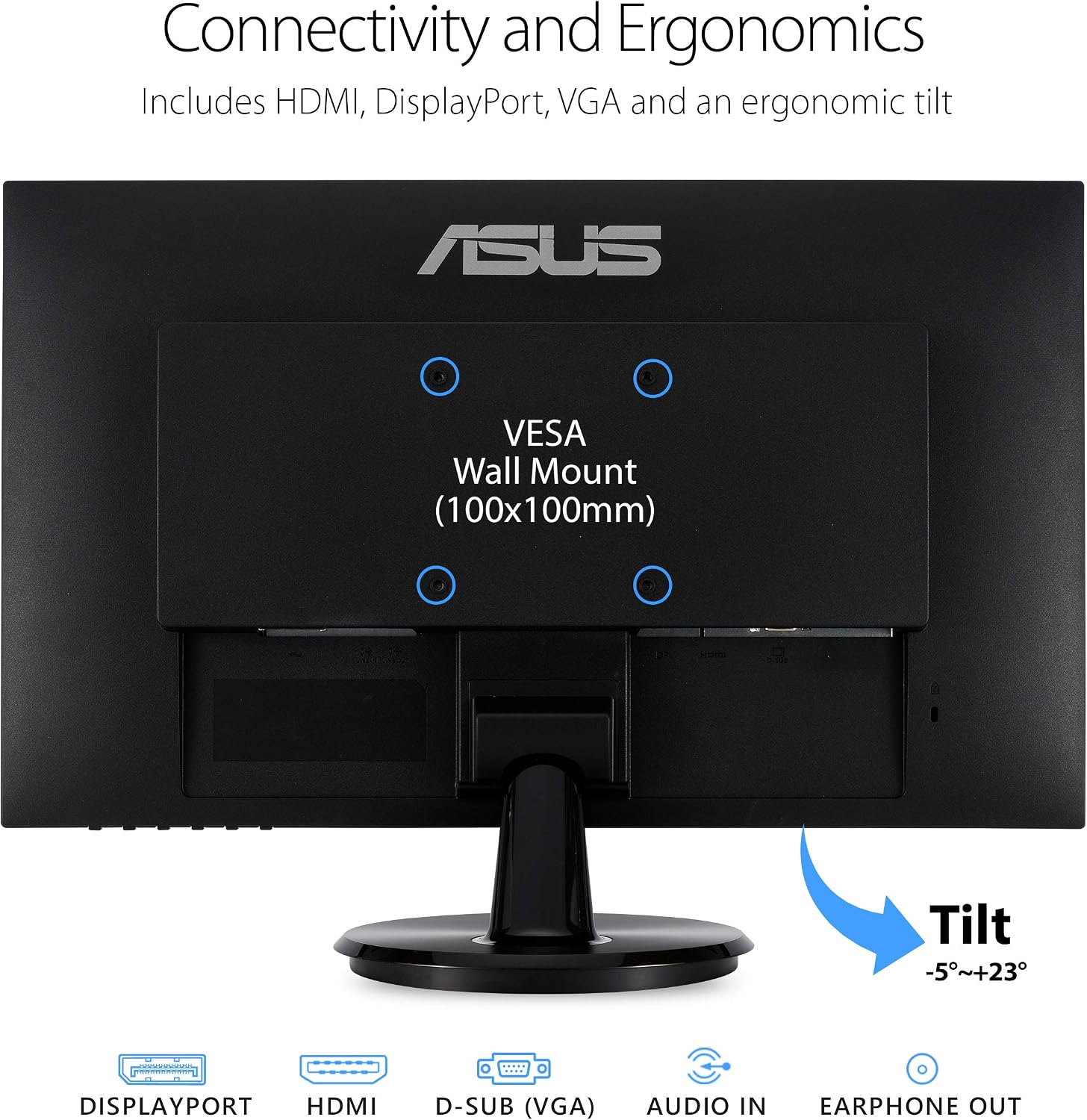 ASUS ZenScreen 15.6' 1080P Portable Monitor (MB16ACV) - Full HD, IPS, Eye Care, Flicker Free & VA24DQ 23.8' Monitor, 1080P Full HD, 75Hz, IPS, Adaptive-Sync/FreeSync, Eye Care