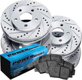 PowerSport Front Rear Brakes and Rotors Kit |Front Rear Brake Pads| Brake Rotors and Pads| Ceramic Brake Pads and Rotors |fits 2006-2013 Ford Fusion; Lincoln MKZ, Zephyr; Mazda 6; Mercury Milan