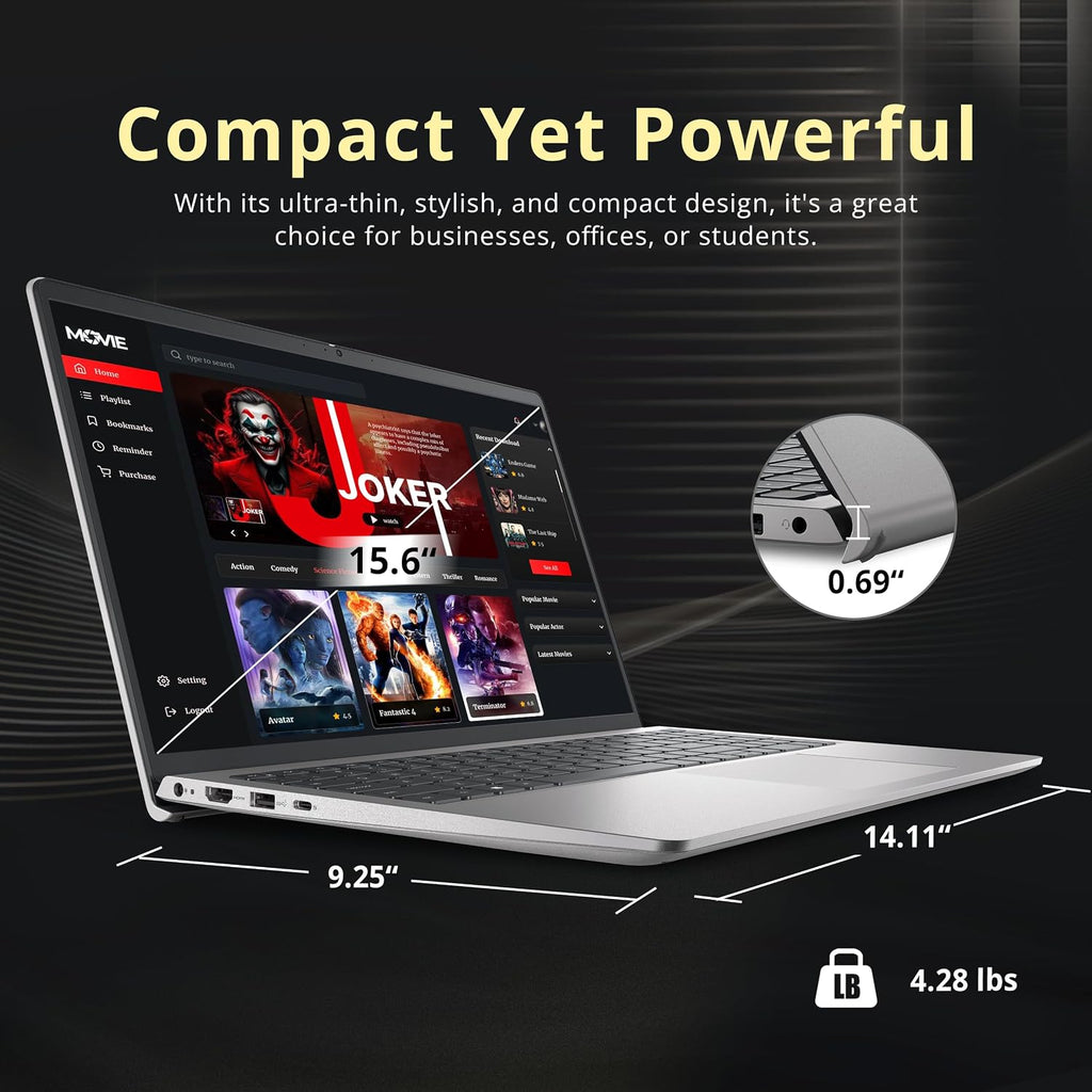 Dell 15 15.6' FHD Business Laptop, Intel Core i7-1355U, 32GB RAM, 2TB Storage(1TB SSD+1TB Docking Station Set), Intel UHD Graphics, Backlit Keyboard, Number Pad, Webcam, Wi-Fi 6, Win 11, Silver