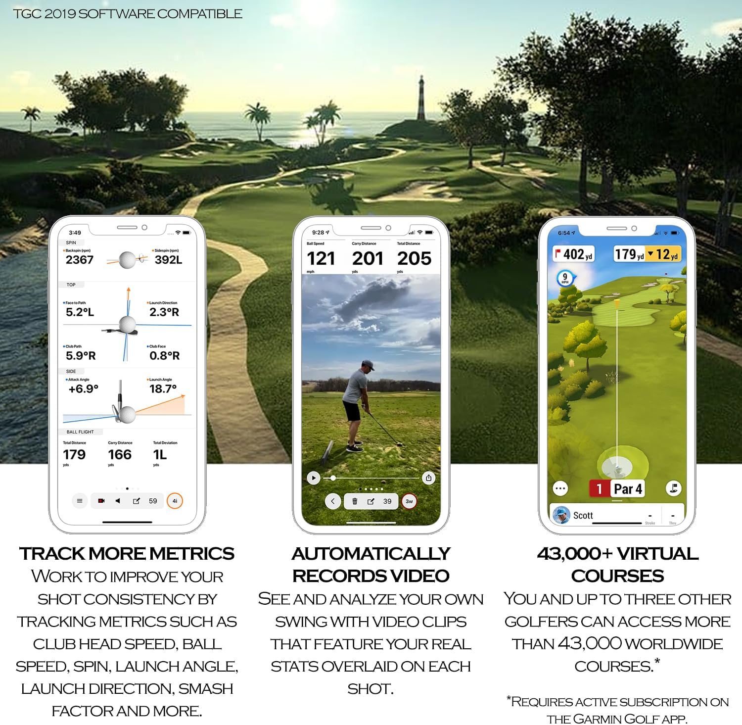 Garmin Approach R10 Portable Golf Launch Monitor | Take Your Game Home or Practice at The Driving Range | Track Metrics, Record Video or Play 43,000+ Courses with Signature Series Golf Towel