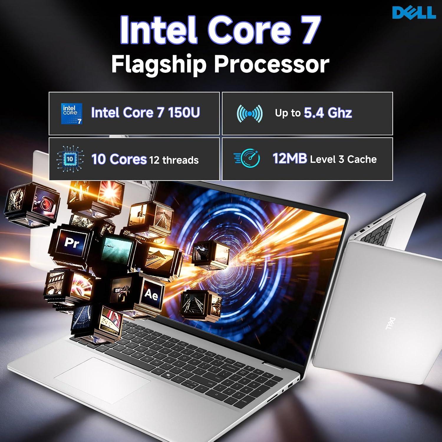 Dell 16 Touchscreen Laptop DC16251, Intel 10-Core Core 7 150U (up to 5.4 GHz), 32 GB DDR5 RAM, 1 TB SSD, 16' FHD+ IPS 300 Nits Display, Copilot AI, Intel Graphics, Backlit KB, Wi-Fi 6E, Windows 11 Pro