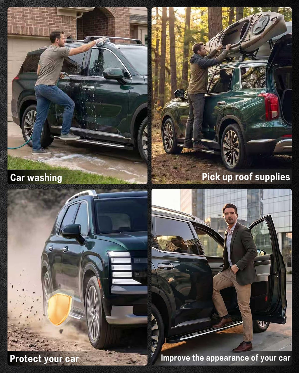 Running Boards Compatible with Hyundai Palisade 2026 (SE/SEL/Calligraphy/Limited), Aluminum Side Steps, 600Lbs Capacity