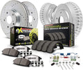 Power Stop K15241DK-26 Front and Rear Z26 Carbon Fiber Brake Pads with Drilled & Slotted Brake Drums Kit For Honda Civic 2006-2011 [Model Specific]