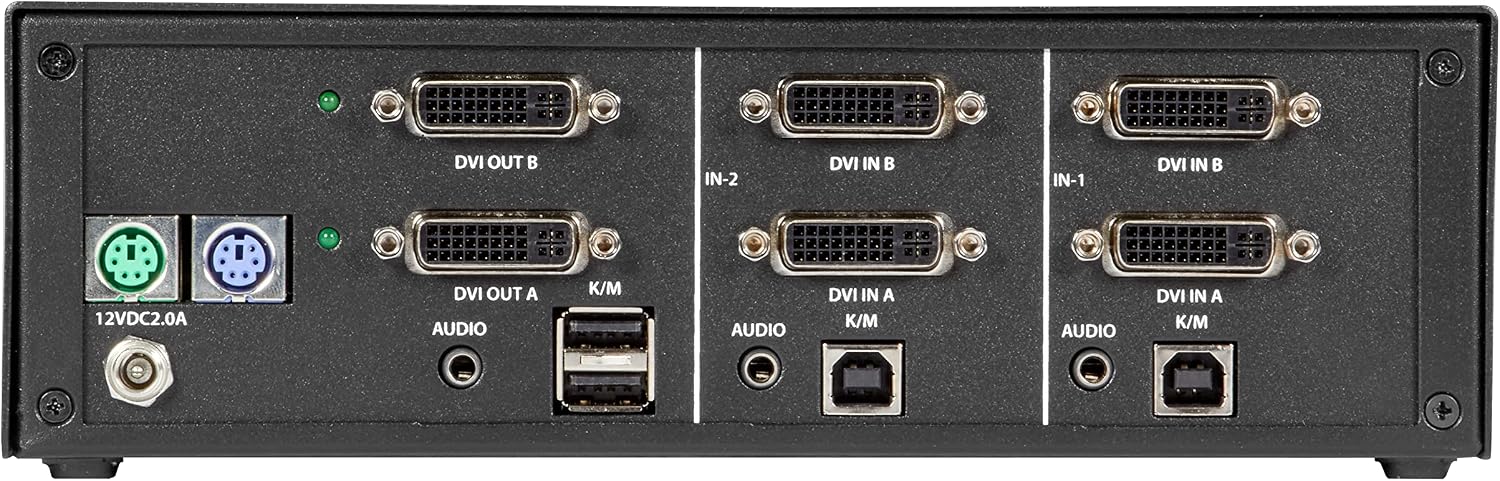 Black Box NIAP 3.0 Secure 2-Port Dual-Head DVI-I KVM Switch - 2 Computer(s) - 1 Local User(s) - 384