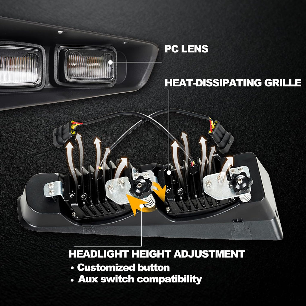Raptor Style LED Fog Lights Fit for Ford Bronco 2021-2026 2/4 Door | Dual Color, DRL Turn Signal, Amber & White Light, for Factory & AUX Switch, Heavy Duty, Modular Bumper, 2PCS, Black Shell