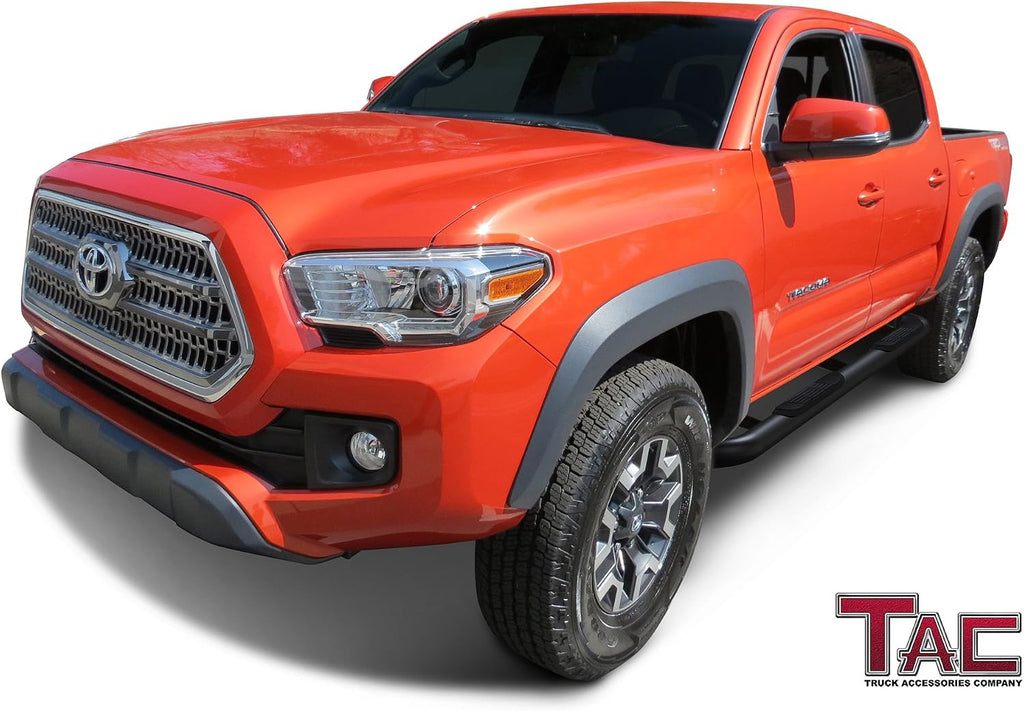 TAC Side Steps Compatible with 2005-2023 Toyota Tacoma Access Cab 3 inches Black Side Bars Nerf Bars Step Rails Running Boards Off Road Automotive Exterior Accessories (2 Pieces Running Boards)