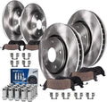 Detroit Axle - Front & Rear Disc Rotors Brake Pads + 20pc Lug Nuts Replacement for Ford Taurus Flex Lincoln MKT MKS - 28pc Set