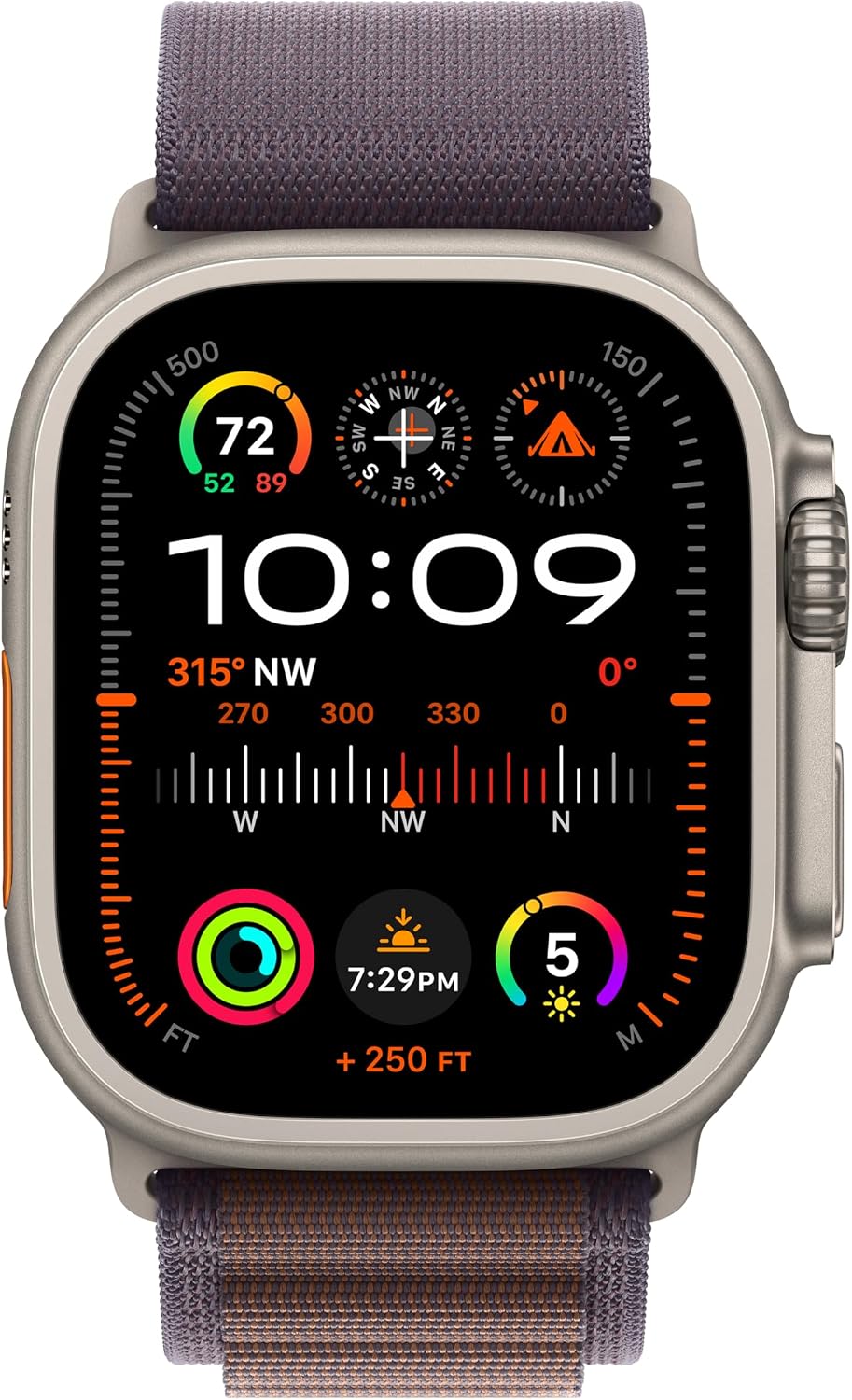 Apple Watch Ultra 2 [GPS + Cellular, 49mm] Titanium Case with Indigo Alpine Loop, L (Renewed)