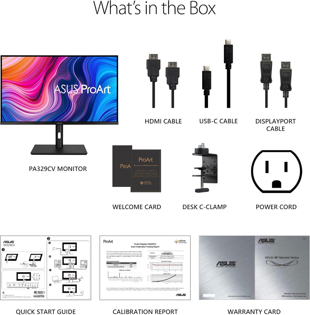 ASUS ProArt Display 32' 4K HDR Monitor (PA329CV) - UHD (3840 x 2160), IPS, 100% sRGB (Renewed)