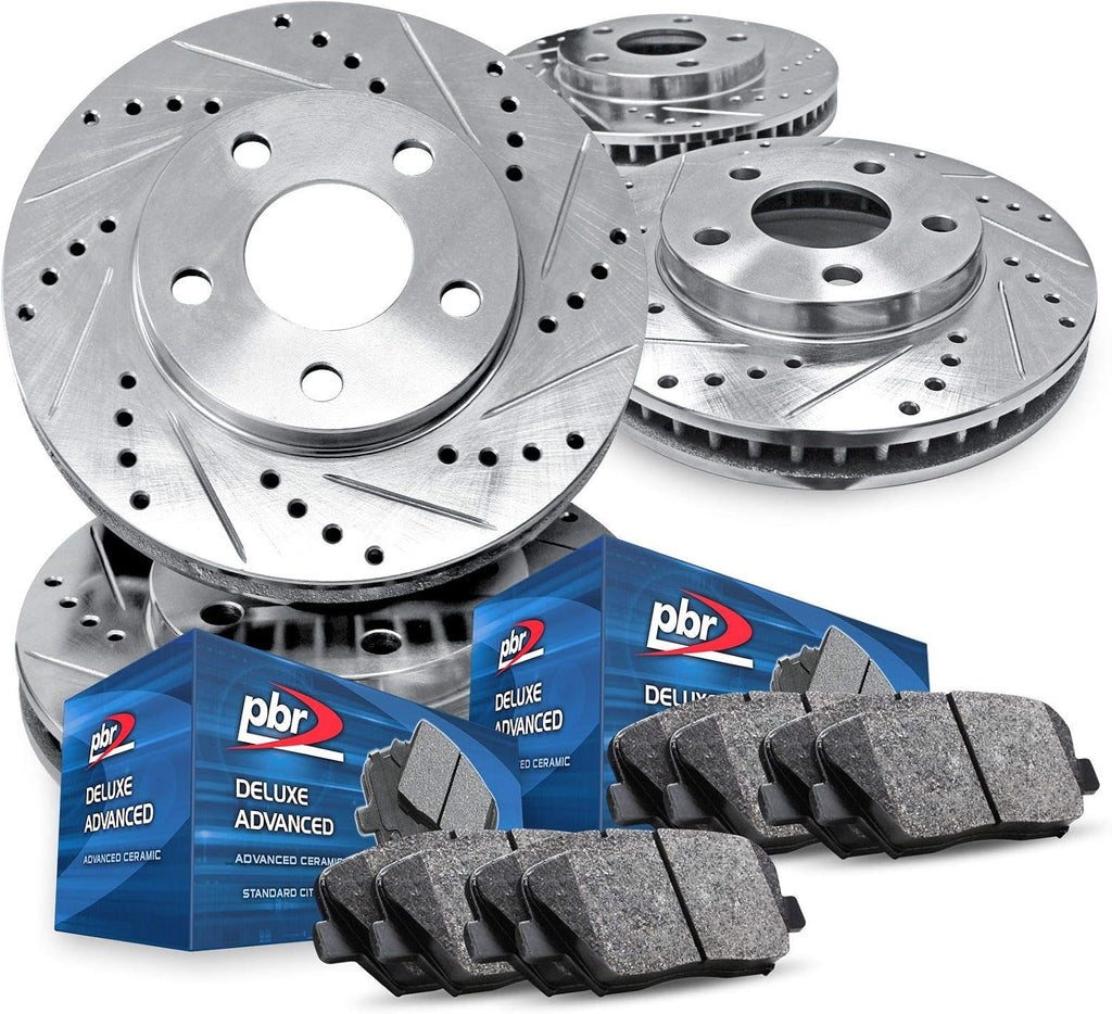 R1 Concepts Brake Kit For 2006-2007 Acura CSX, 2013-2015 Honda Civic, 2014-2015 Acura ILX| Blank Brake Rotors| Ceramic Brake Pads and Rotors Kit