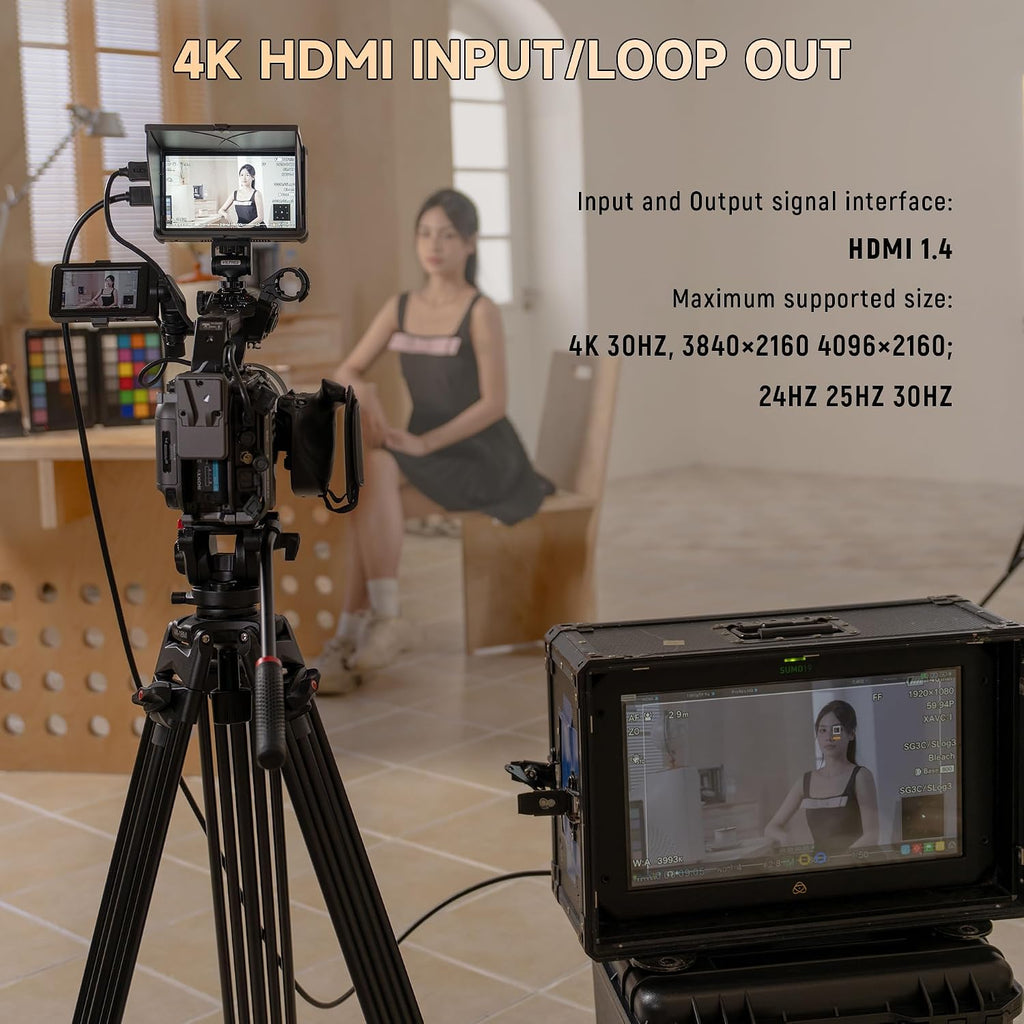 VILTROX DC-X2 Touchscreen Camera Field Monitor, 2000 Nits 6 inch On Camera Monitor 4K HDMI in/Out 3D Lut Full Waveform 1920X1080 HD Focus Peaking Assist Video Field Monitor with Sunshade Hood Battery
