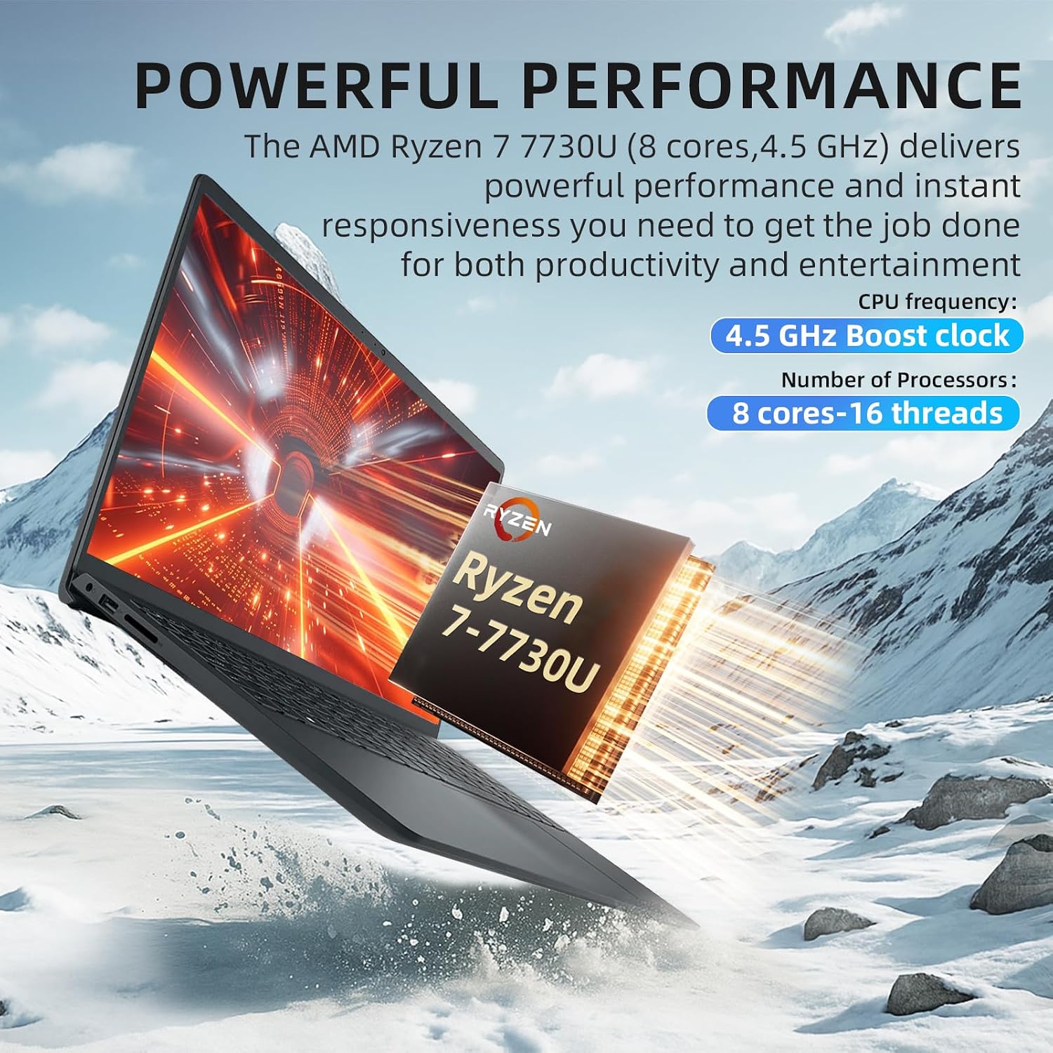 Dell Inspiron 15 3535 Touchscreen Laptop - w/Accessories, 15.6' FHD WVA Display, AMD Ryzen 7 7730U, AMD Radeon Graphics, HD Webcam, Win 11 Pro, 16 GB RAM, 512GB SSD
