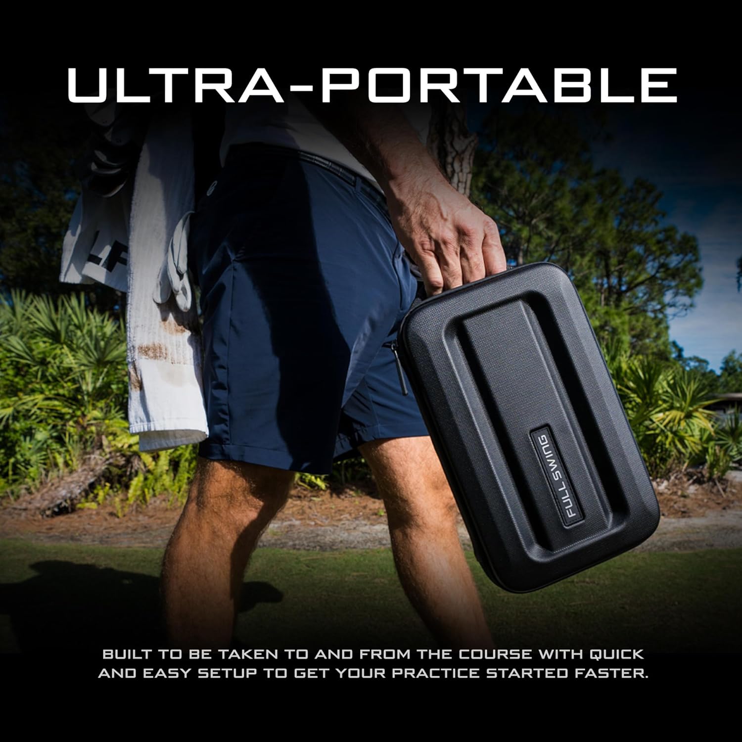 Full Swing Kit Golf Launch Monitor & Simulator Trusted by Tiger Woods | Portable Indoor/Outdoor Swing Data Analyzer | 16 Club & Ball Metrics | 5D Ai Machine Learning Radar | 4K Camera & OLED Display