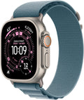 Apple Watch Ultra 3 [GPS + Cellular 49mm] Rugged Titanium Case with Light Blue Alpine Loop, L (Renewed)