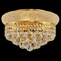 5 - Light 14' Crystal Flush Mount Chandelier Ceiling Light Fixture for Bathroom Hallway Entryway Closet Bedroom Laundry Gold Finish