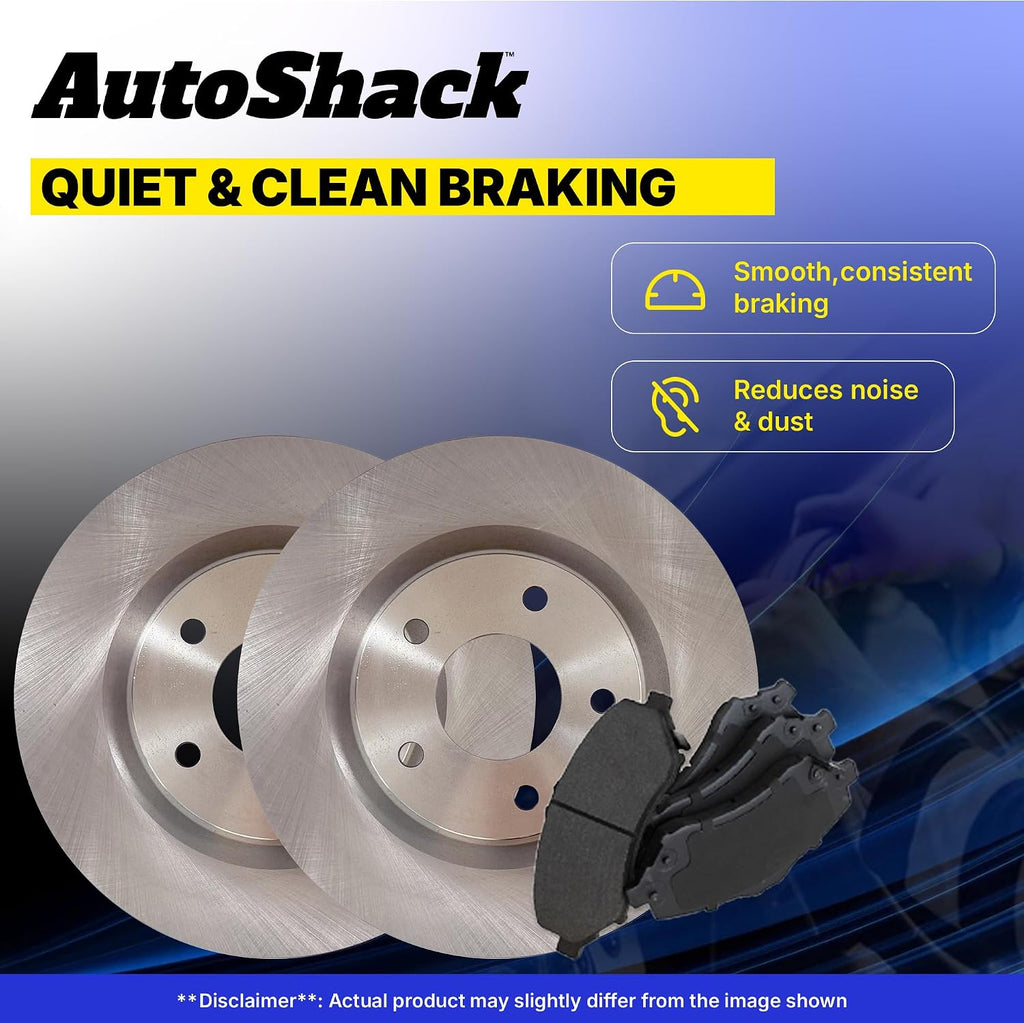 AutoShack Front & Rear Brake Rotors & Premium Pads for Honda, Accord 2003-2007, FWD L4 2.4L V6 3.0L