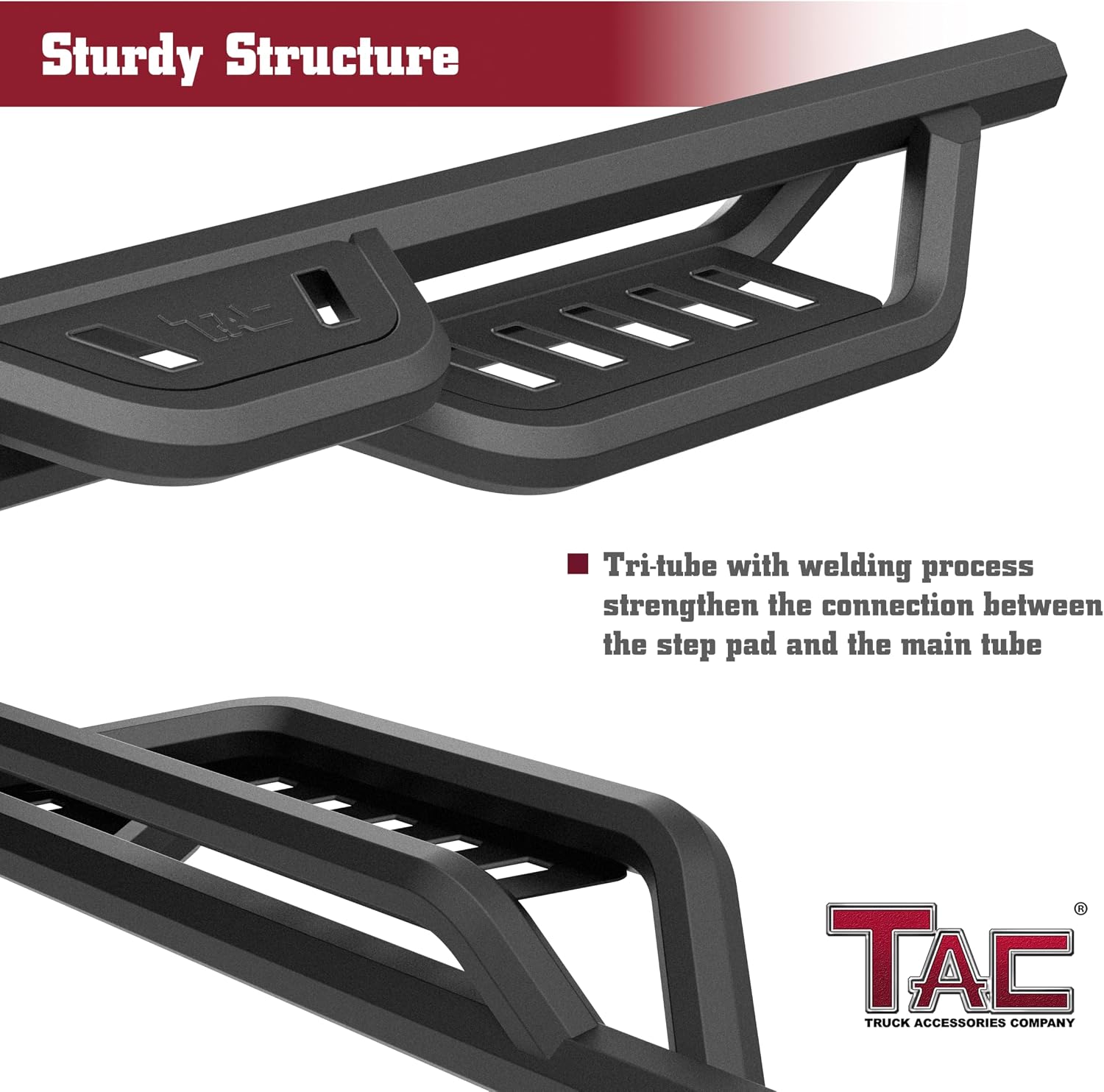 TAC Gen5HD Running Boards W/T 4'-Drop Compatible with 2005-2026 Nissan Frontier Crew Cab Truck| Side Steps| Nerf Bar| Two-Stair| 2 pcs