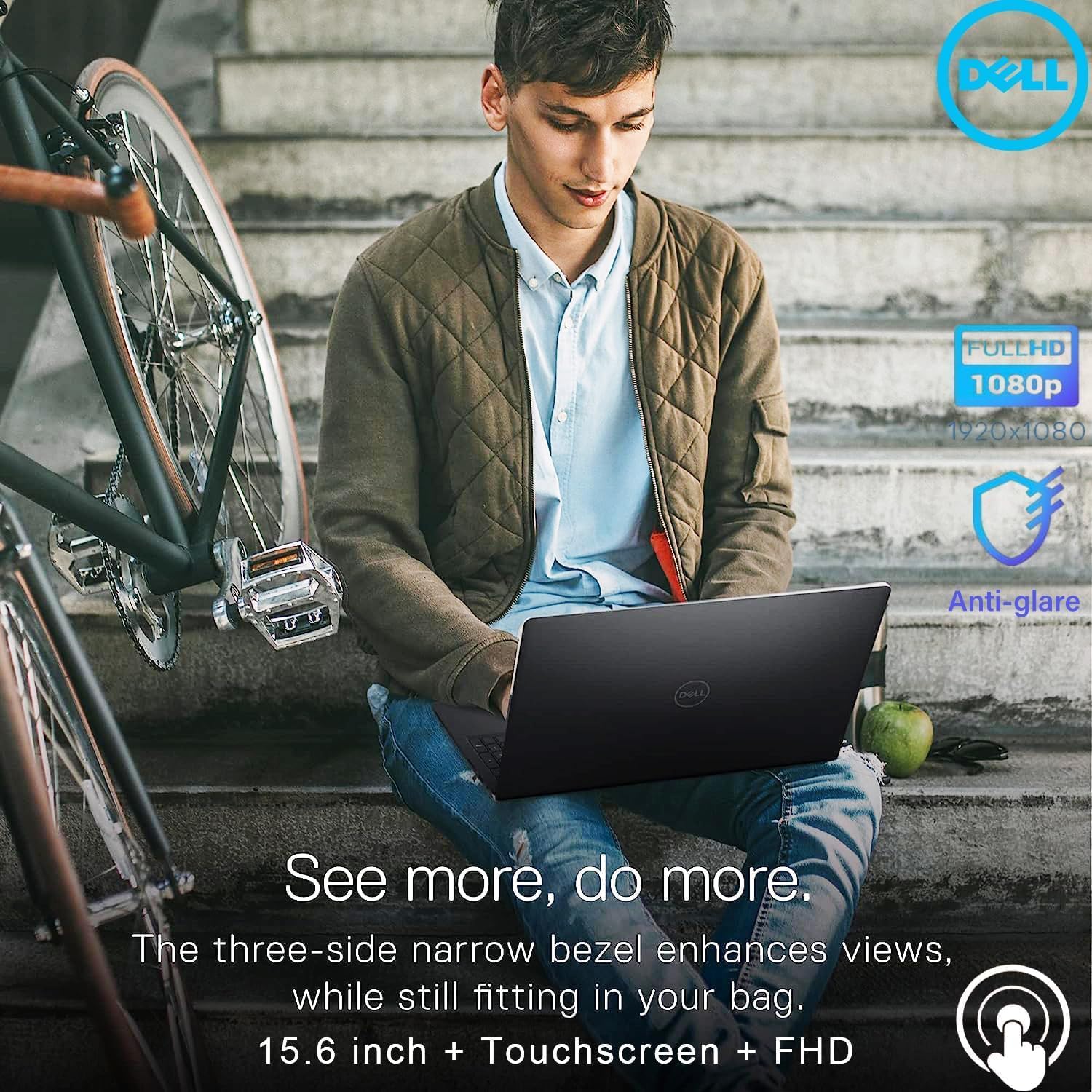 Dell Inspiron 15.6' FHD Touchscreen Laptop, 64GB RAM, 2TB SSD, Speed 8-Core AMD Ryzen 7 7730U (Outperforms Intel i7-1255U in Multitasking), Windows 11 Pro, Long Battery Life, w/WOWPC Recovery USB