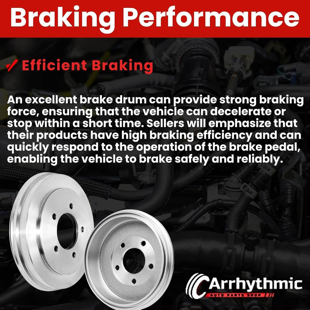 Arrhythmic Brake Drum 2X Rear Automotive Replacement Brake Kit for Honda Civic 1.8L 2006 2007 2008 2009 2010 2011 2012 2013 2014 2015