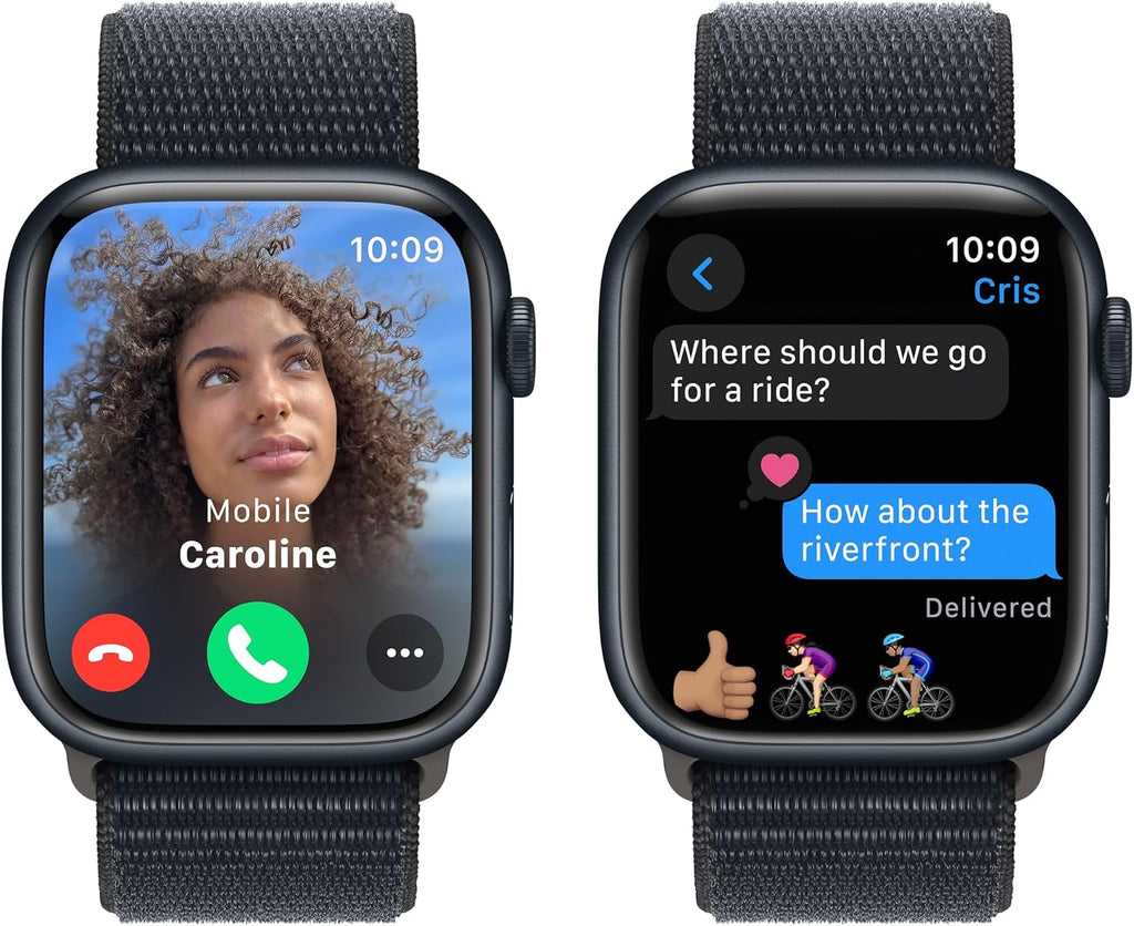 Apple Watch Series 9 [GPS 45mm] Midnight Aluminum Case with Midnight Sport Loop Carbon Neutral (Renewed)