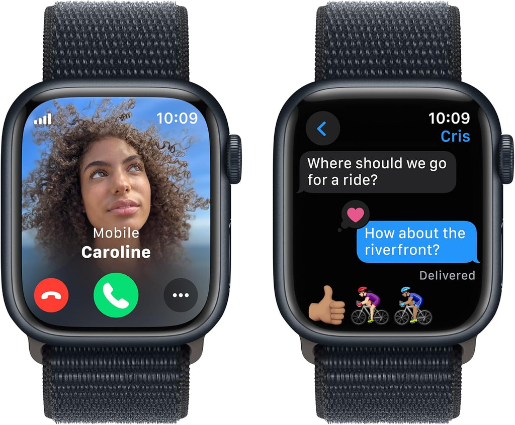 Apple Watch Series 9 [GPS + Cellular, 41mm] - Midnight Aluminum Case with Midnight Sport Loop, One Size (Renewed)