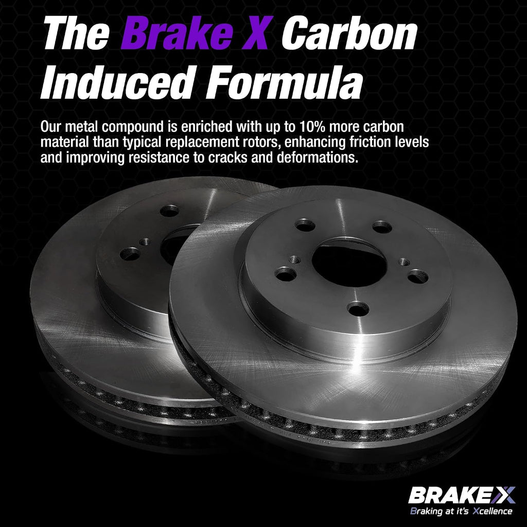 Brake X Front Brake Pads and Rotors Kit with brake caliper compression tool replacement for 2006-2008 HONDA CIVIC | NYX OE+ Rotors and Alpha Ceramic Brake Pads