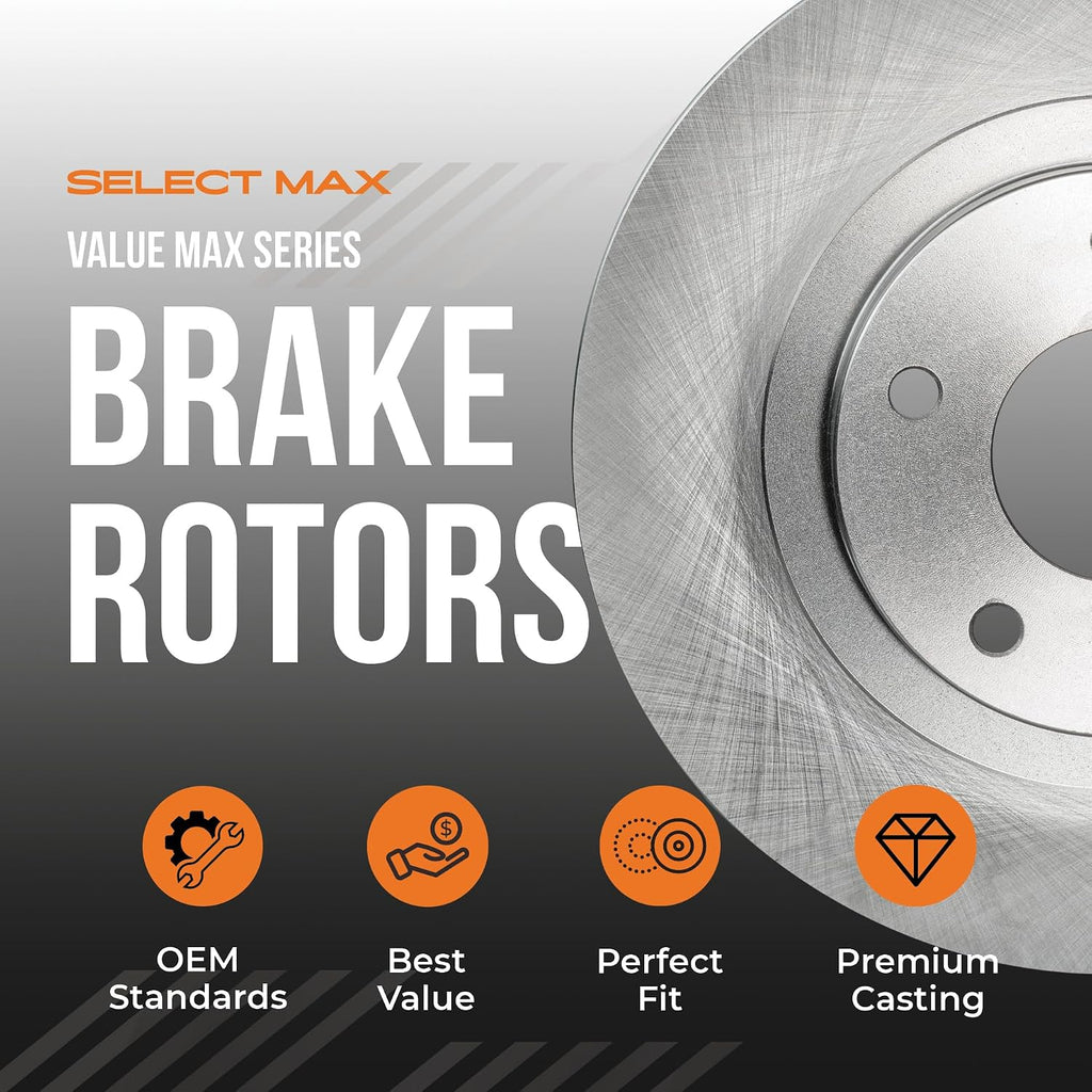 MAX Advanced Brakes - Brake Kit For 2012 Honda Civic (EX, LX), 2013-2014 Honda Civic (LX, Manual Transmission)| Carbon Ceramic Brake and Rotor Kit Front and Rear| OE Replacement Brake Rotors