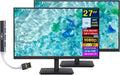 acer Vero V7 V277 Gbmipx 27' FHD IPS Monitor with 4ms Response Time, Anti Glare, VESA Mount (100mm), HDMI, VGA & Dockztorm USB Port Expander, Black Color (UM.HV7AA.G07) 2 Pack