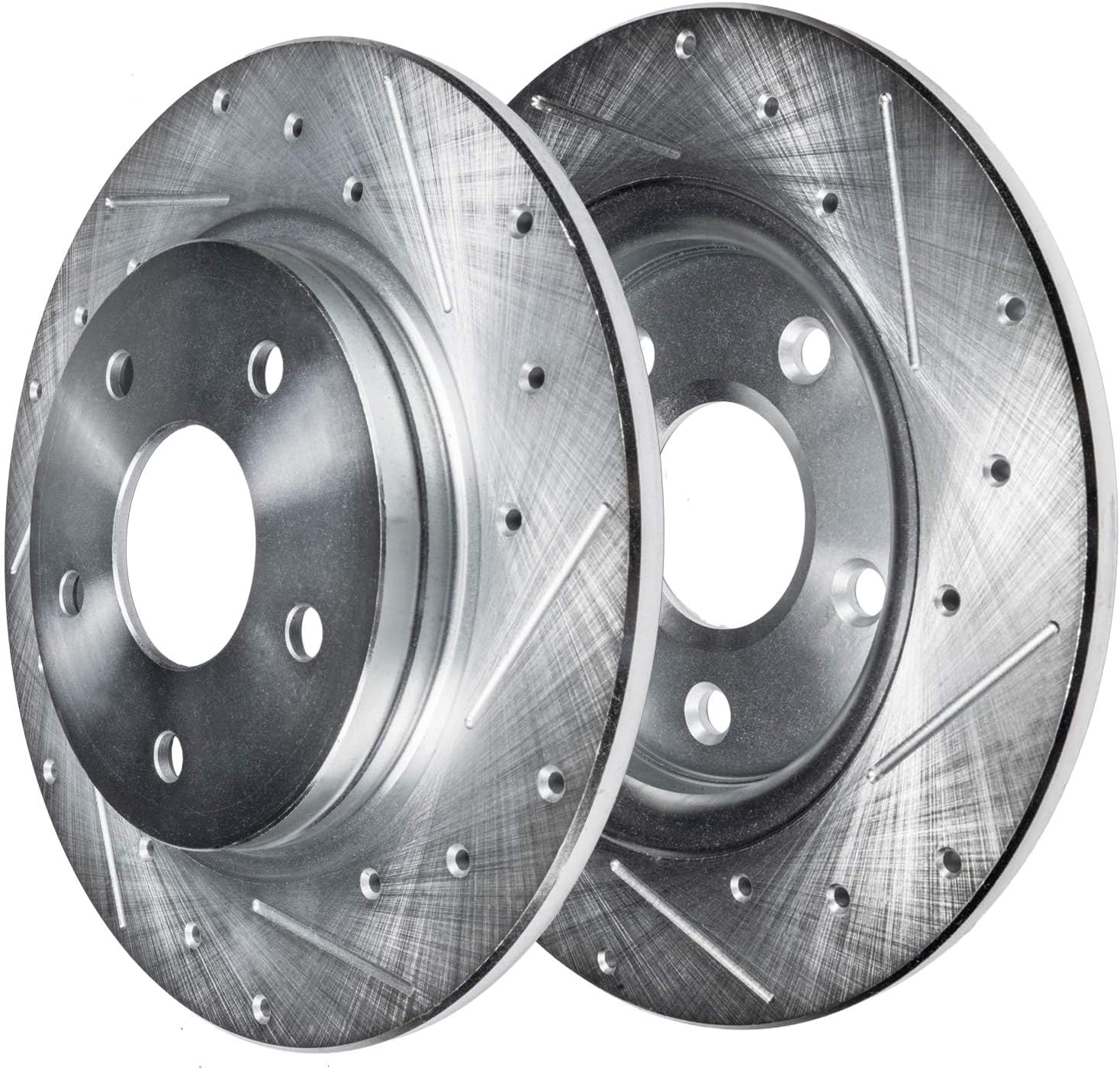 Detroit Axle - Rear Brake Kit for 09-16 Audi A4 Quattro, 10-14 A5, 08-17 A5 Quattro, 13-16 Allroad, 09-17 Q5, Drilled and Slotted Disc Brake Rotors Ceramic Brakes Pads Replacement : 11.81'' inch Rotor