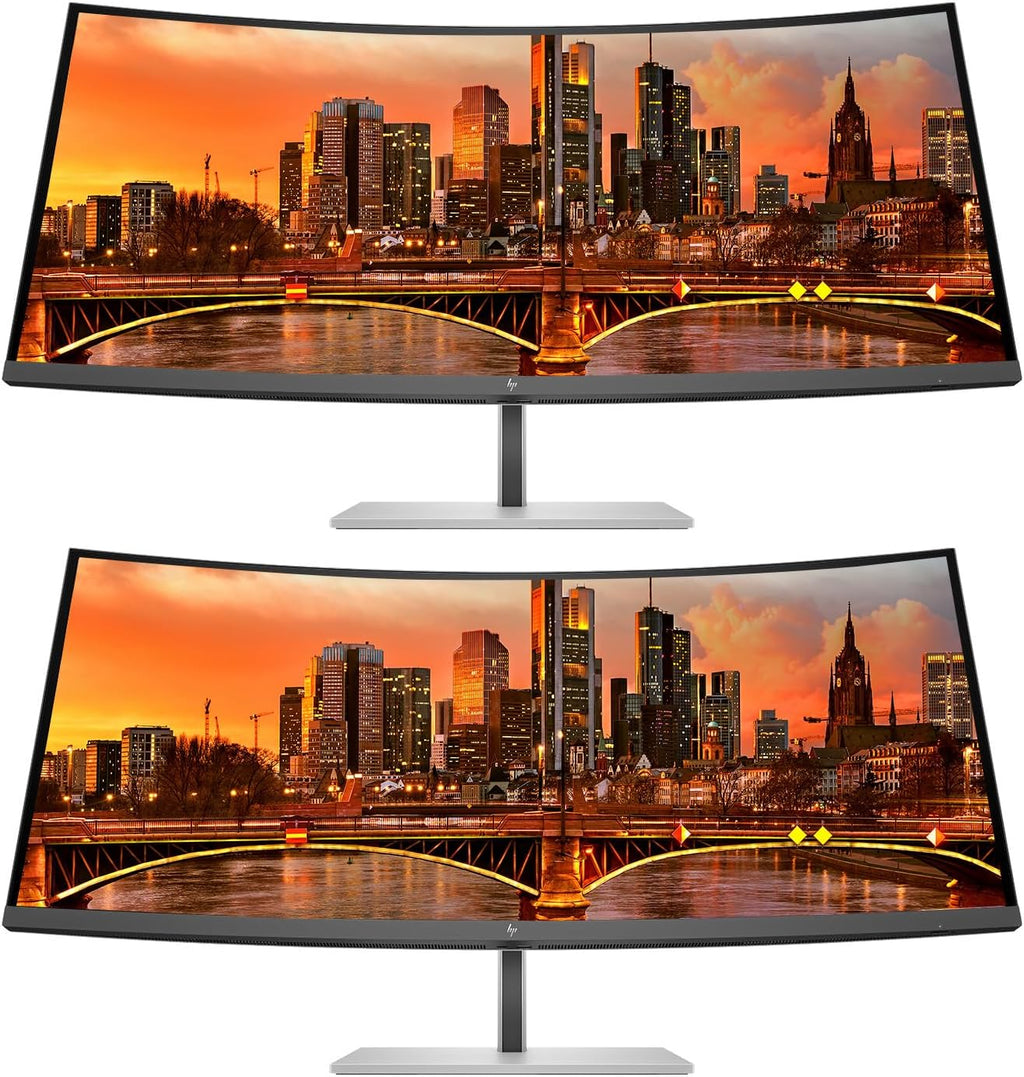 HP Series 7 Pro Curved 38-inch 738pu 2K+ WQHD+ (3840 x 1600) 60Hz 5ms LCD IPS Monitor, 2-Pack Bundle, Daisy Chain, HDMI, DisplayPort, USB Hub, Thunderbolt 4 USB-C w/100W PD