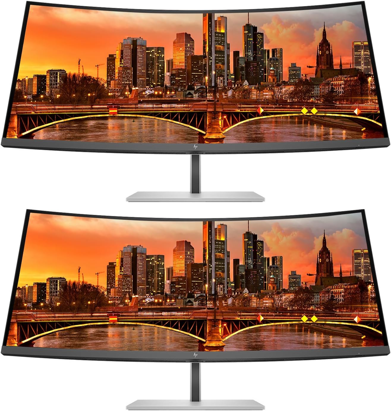 HP Series 7 Pro Curved 38-inch 738pu 2K+ WQHD+ (3840 x 1600) 60Hz 5ms LCD IPS Monitor, 2-Pack Bundle, Daisy Chain, HDMI, DisplayPort, USB Hub, Thunderbolt 4 USB-C w/100W PD