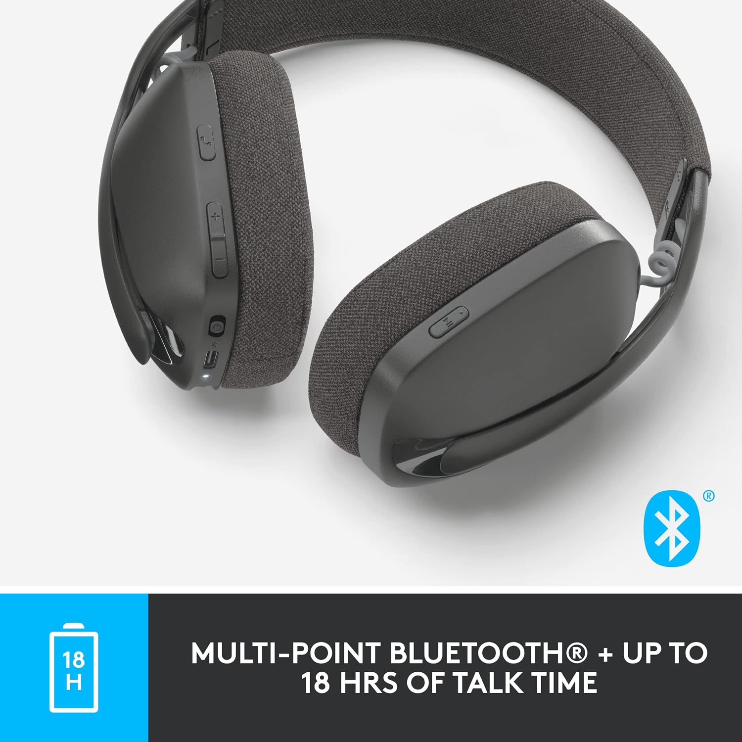 Logitech Brio 501 Full HD Webcam and Zone Vibe 100 Wireless Headphones with Noise-Canceling Mic, Works with Microsoft Teams, Google Meet, Zoom, Mac/PC - Black