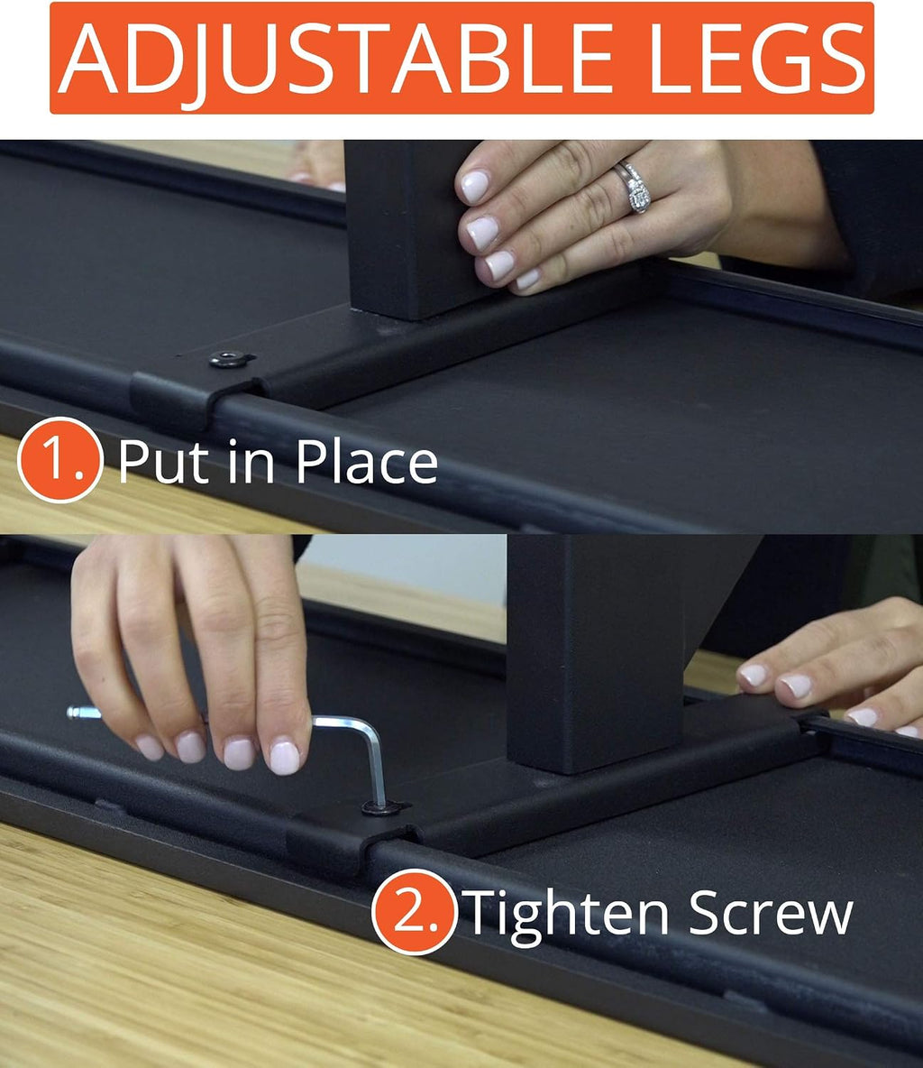 Stand Up Desk Store Clamp-On Adjustable Height Desk Shelf Monitor Stand (60' Wide)