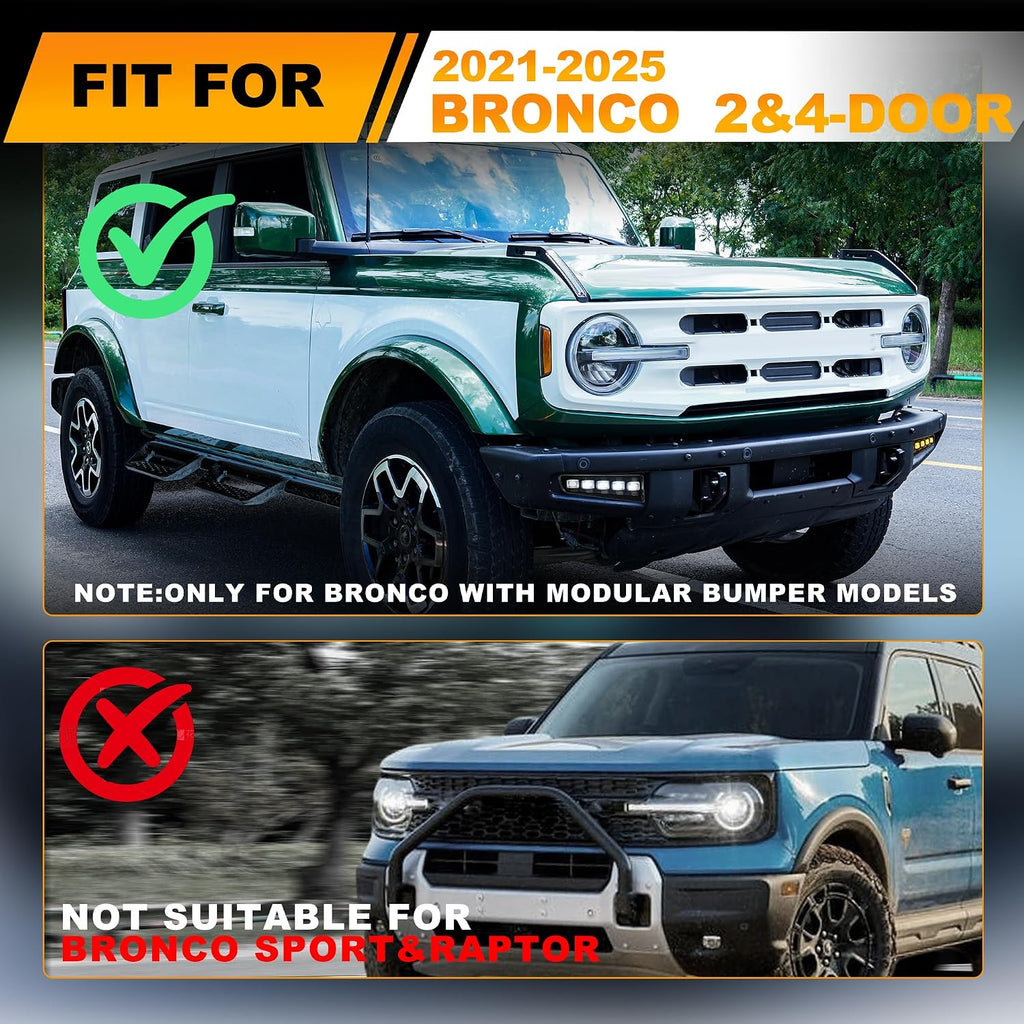 LED Fog Lights Compatible with Ford Bronco 2021-2026 Accessories | 2/4 Door, Modular Bumper, Sequential LED, Switchback DRL Turn Signal Lamps, White/Amber Light, 2PCS