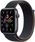Apple Watch SE (GPS + Cellular, 44mm) - Space Gray Aluminum Case with Charcoal Sport Loop (Renewed)