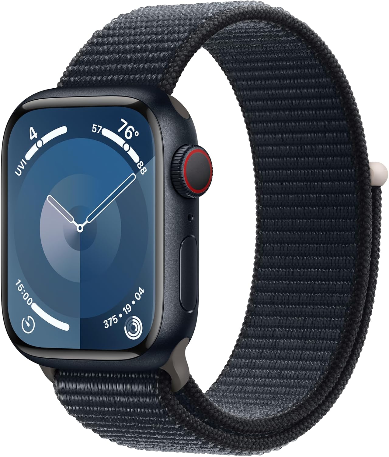 Apple Watch Series 9 [GPS + Cellular, 41mm] - Midnight Aluminum Case with Midnight Sport Loop, One Size (Renewed)