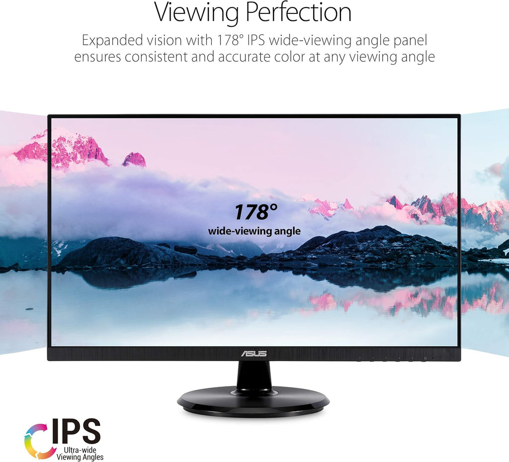 ASUS ZenScreen 15.6' 1080P Portable Monitor (MB16ACV) - Full HD, IPS, Eye Care, Flicker Free & VA24DQ 23.8' Monitor, 1080P Full HD, 75Hz, IPS, Adaptive-Sync/FreeSync, Eye Care