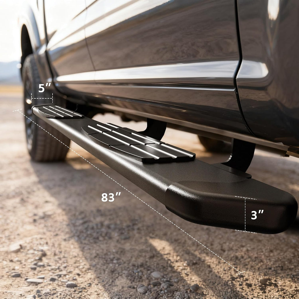 YZONA Running Boards Compatible with Chevy/GMC Silverado/Sierra 1500 2007-2018, 2500HD/3500HD 2007-2019 - Crew Cab Only - Not for Diesel, Side Step Rails Aluminum Alloy Nerf Bars