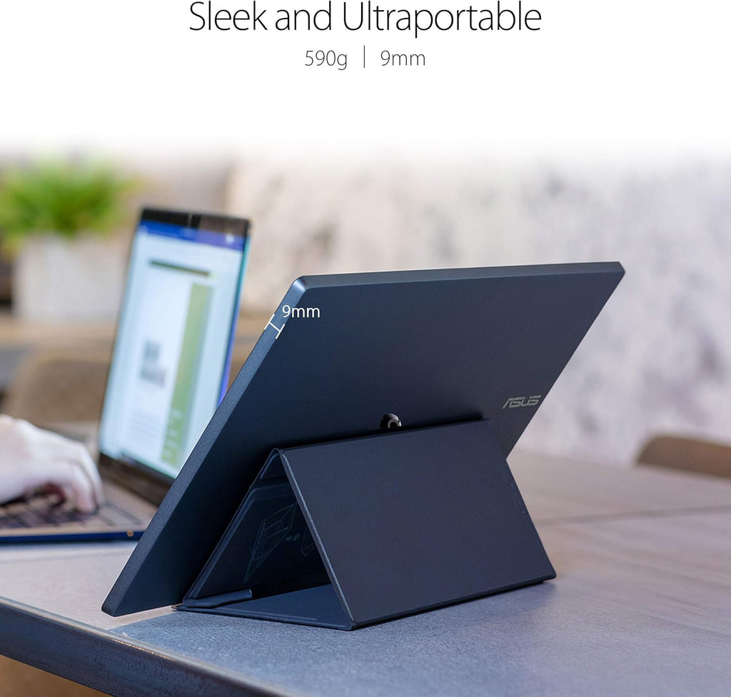 ASUS ZenScreen MB14AC 14' Portable USB Monitor, 1080P Full HD, IPS, USB Type-C, Eye Care & ZenScreen 15.6' 1080P Portable USB Monitor (MB16ACE) - Full HD (1920 x 1080), IPS
