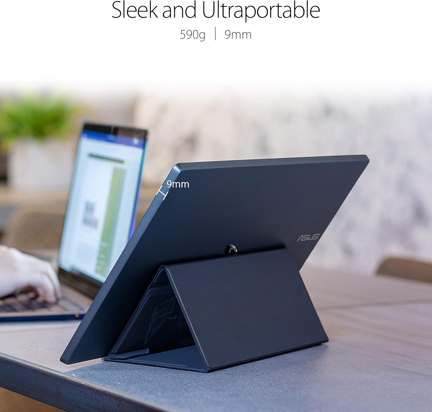 ASUS ZenScreen MB14AC 14' Portable USB Monitor, 1080P Full HD, IPS, USB Type-C, Eye Care & ZenScreen 15.6' 1080P Portable USB Monitor (MB16ACE) - Full HD (1920 x 1080), IPS