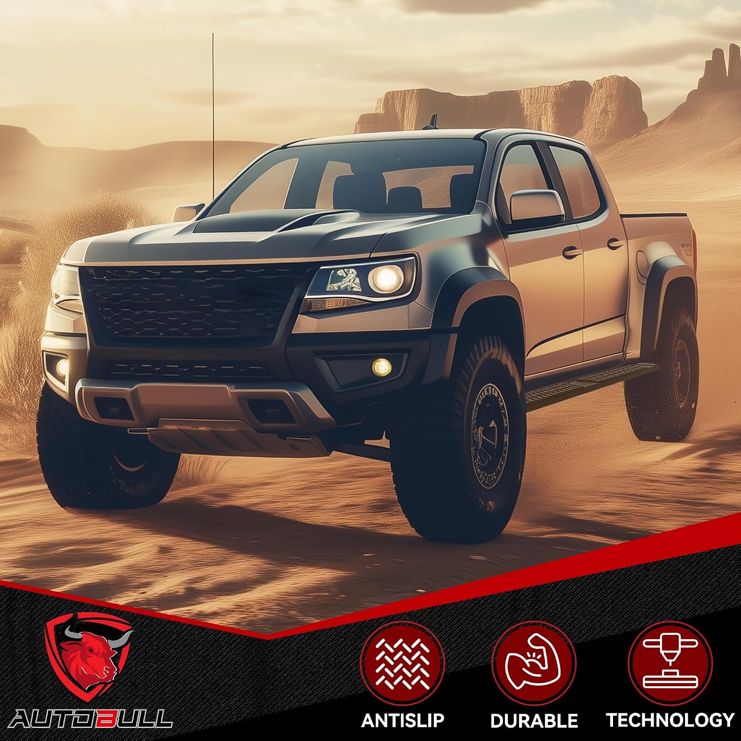6 Inches Running Boards Side Steps Compatible with 2019-2026 Dodge Ram 1500 New Body Style Crew Cab (Not Fit 2019-2024 1500 Classic), Black Textured Aluminum Nerf Bars