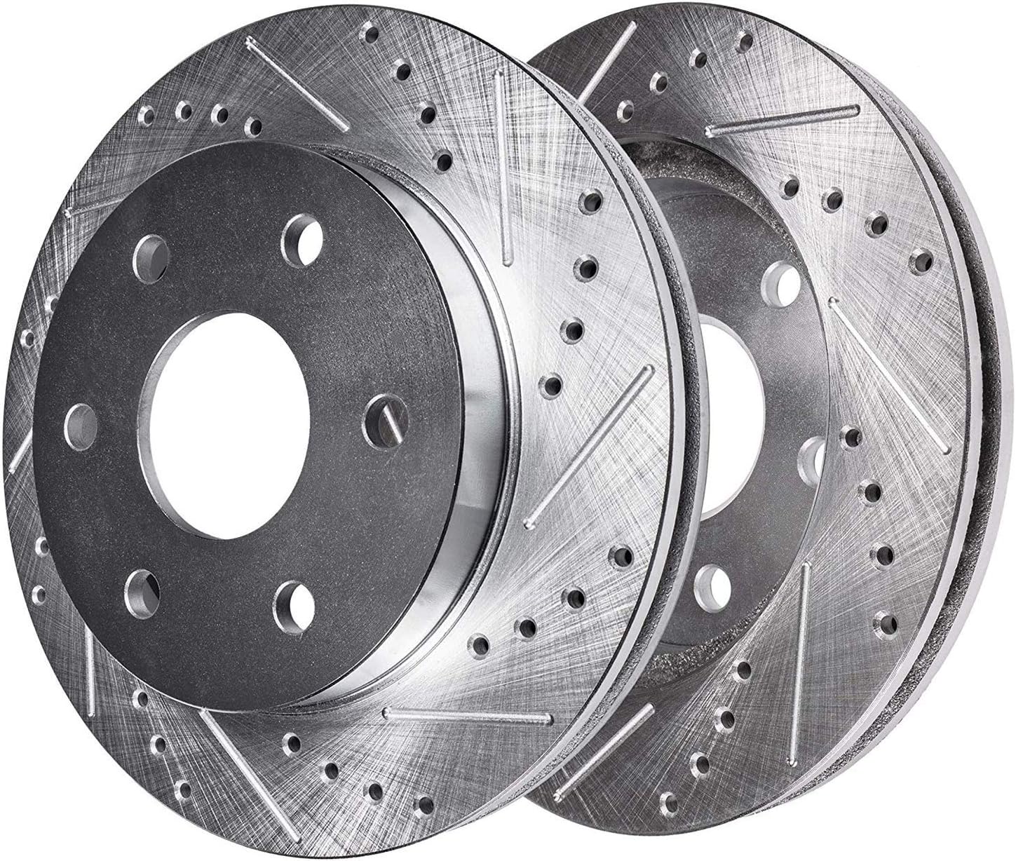 Detroit Axle - Front Brake Kit for 1996-2002 Toyota 4Runner 2004 Tacoma, Drilled and Slotted Disc Brake Rotors Ceramic Brakes Pads with Hardware Replacement : 12.54' inch Rotor