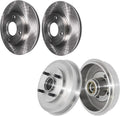 Detroit Axle - Brake Rotors Drums for Ford 2005 2006 2007 Focus, Front Disc Brake Rotors Rear Brake Drums w/Bearings Replacement Brakes