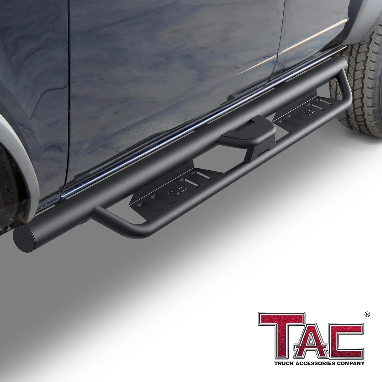 TAC EHD Running Boards Compatible with 2021-2026 Ford Bronco 4 Door | Side Steps| Nerf Bars| Step Rails| Rocker Slider| Two-Stair| Pickup Truck Exterior Accessories| 4' Drop| Carbon Steel