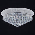12 - Light Flush Mount Crystal Chandelier for Living Room Dining Room Entryway Hallway Bedroom Foyer Chrome Finish