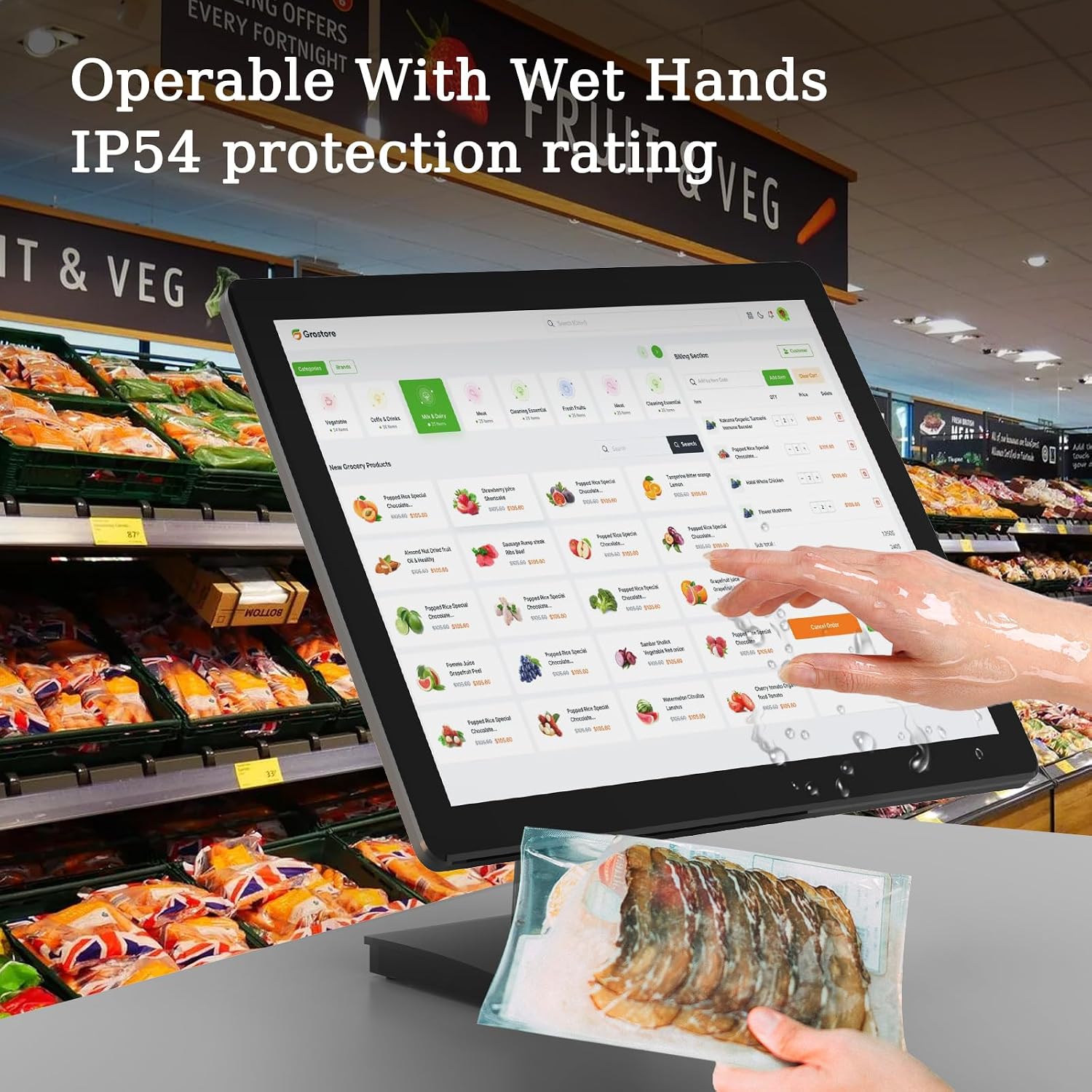 19 inch POS Touch Screen Monitor, Full HD 1280 x 1024 Capacitive Touchscreen with HDMI/VGA Input, Heavy-Duty Metal Stand, for Retail, Restaurant, Bar, Gym, Warehouse and POS System